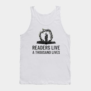 Readers Live a Thousand Lives Books Tank Top